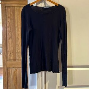 ✅ HANNES ROETHER x TNT 100% cotton black light weight long sleeve top small